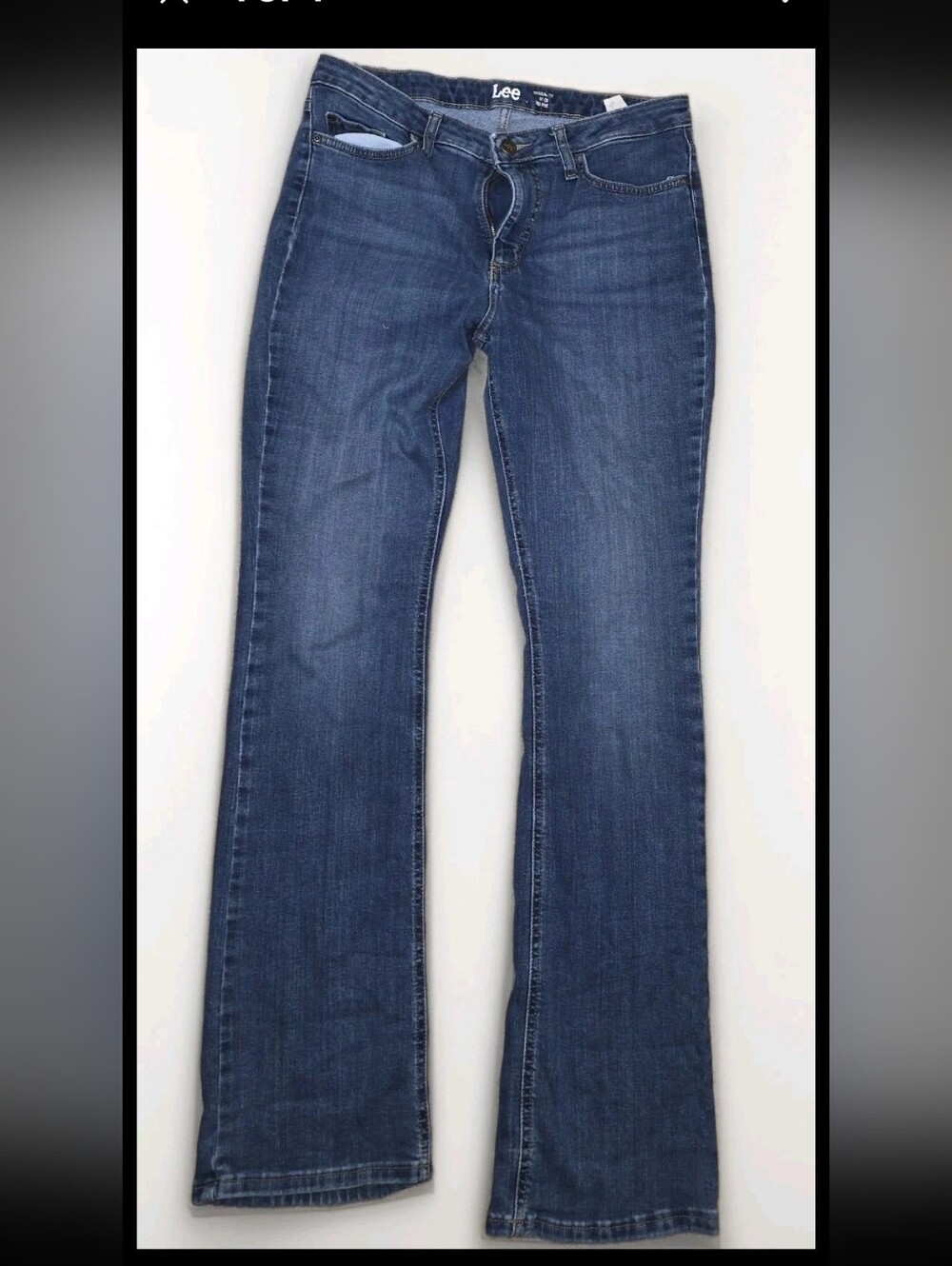 Lee Women’s Dark Blue Flared Jeans BootCut Mid Rise Size 4